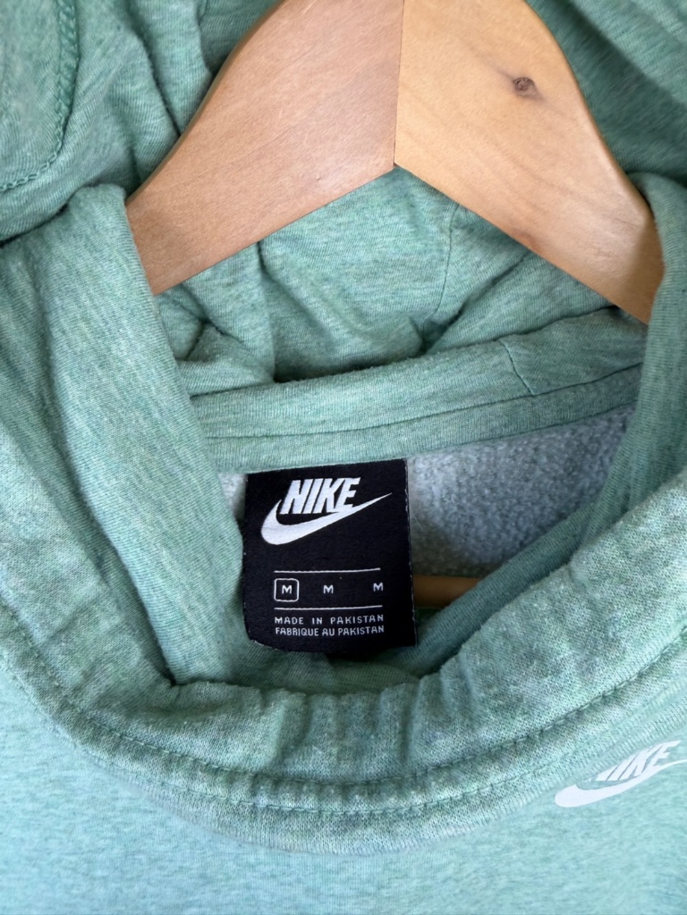 Nike Mint Green Funnel Neck Hoodie Athleisure Soft Girl Loungecore Cozy Size M - Picture 4 of 5